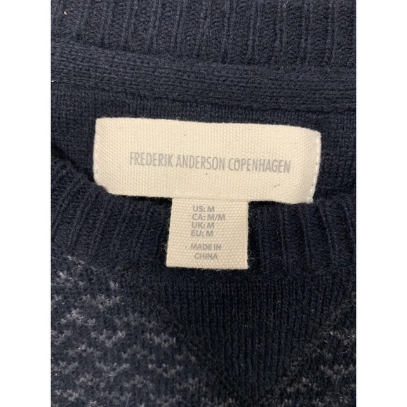 Frederick Anderson Copenhagen Sweater Men's M Black Cotton Blend w/‎ Elbow Patch - Picture 2 of 10